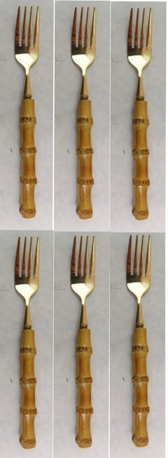 Französisches Bambus-Besteck, Service für sechs Personen