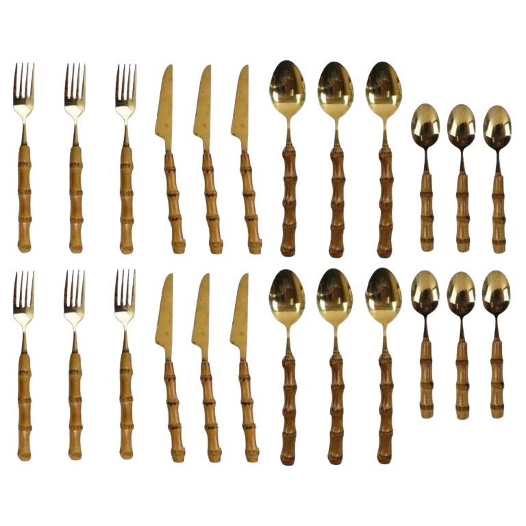 French Bamboo Flatware, Service for Six