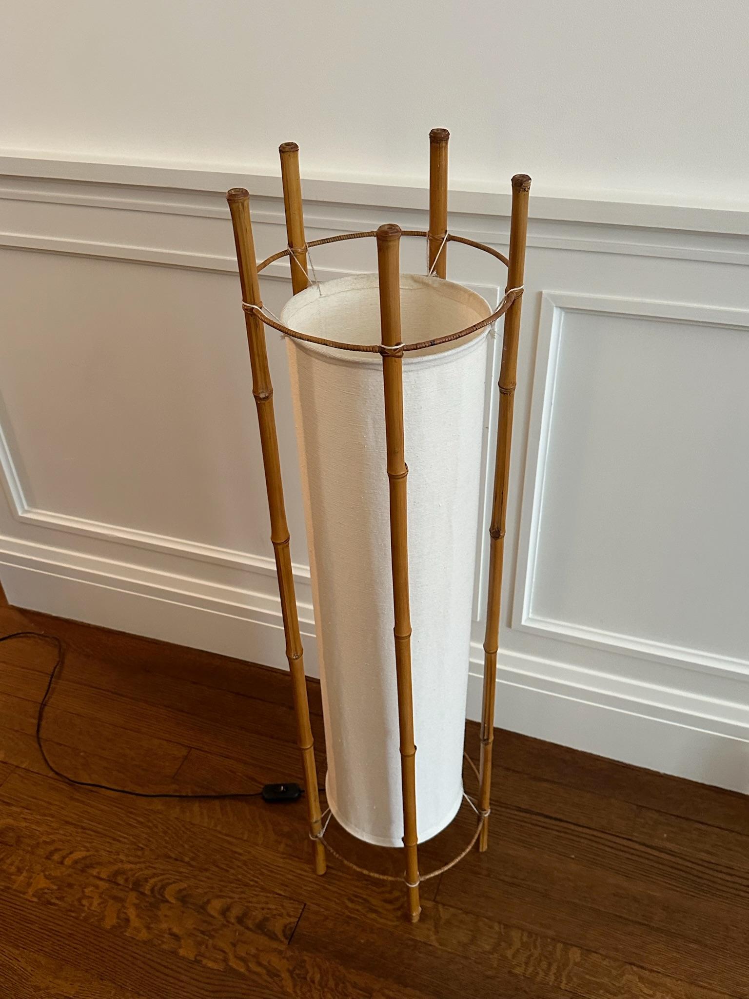 French Bamboo Floor Lamp In Good Condition In New York, NY
