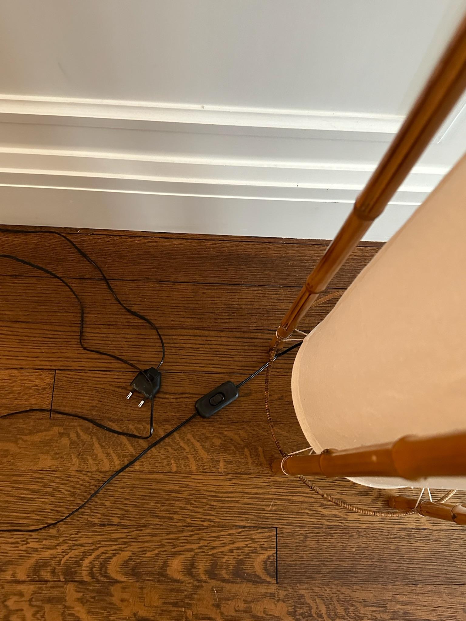 Contemporary French Bamboo Floor Lamp