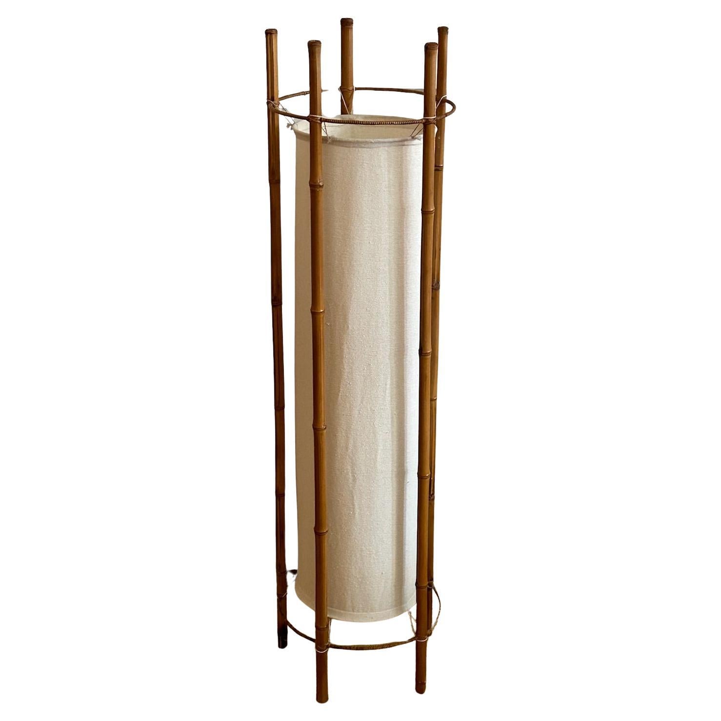 French Bamboo Floor Lamp