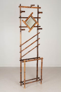 French Bamboo Hall Tree or Coat Rack