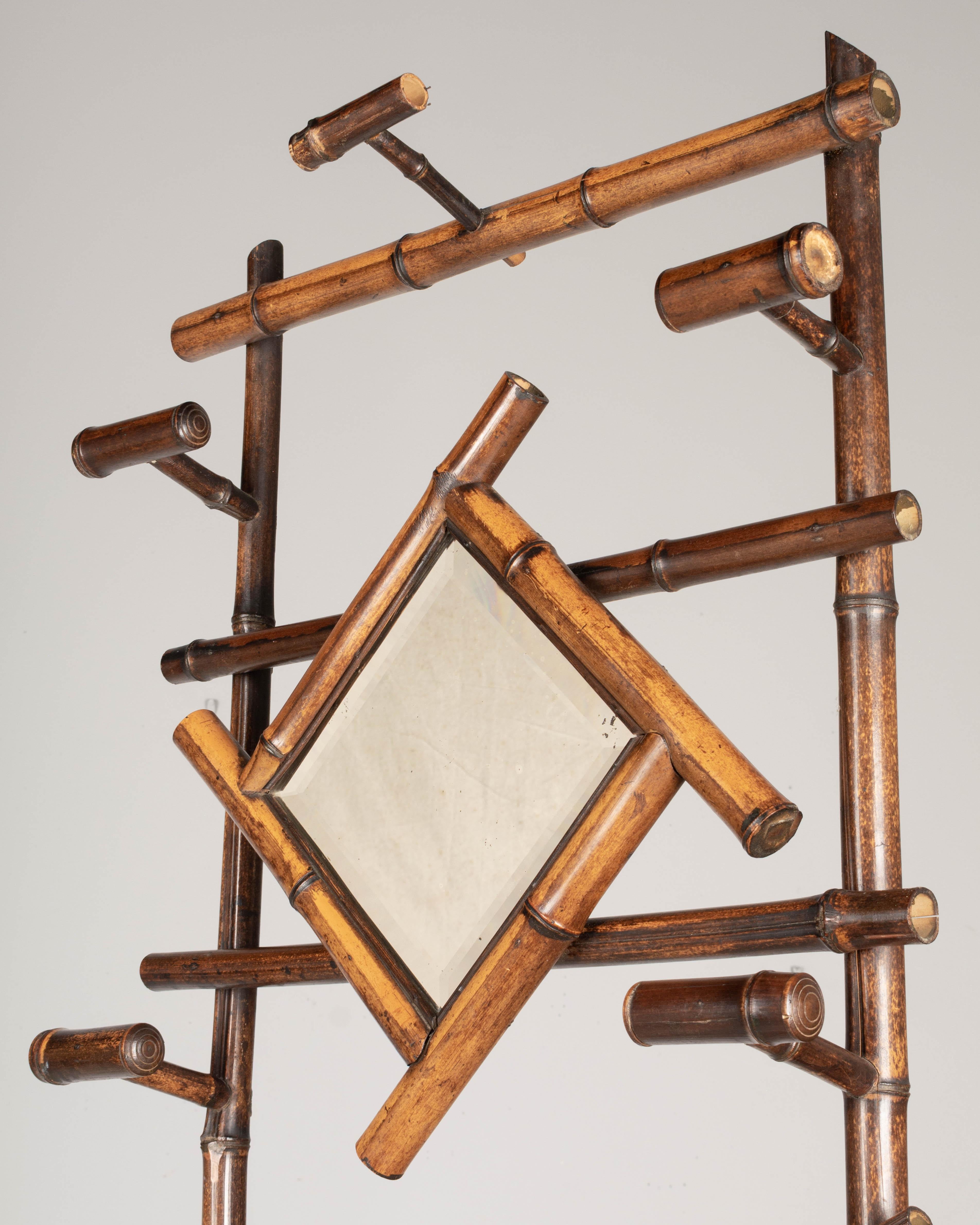French Bamboo Hall Tree or Coat Rack 1