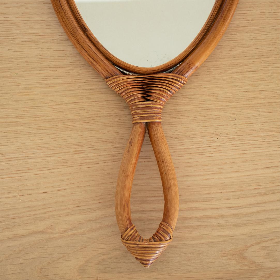 French Bamboo Hand-Held Mirror 1