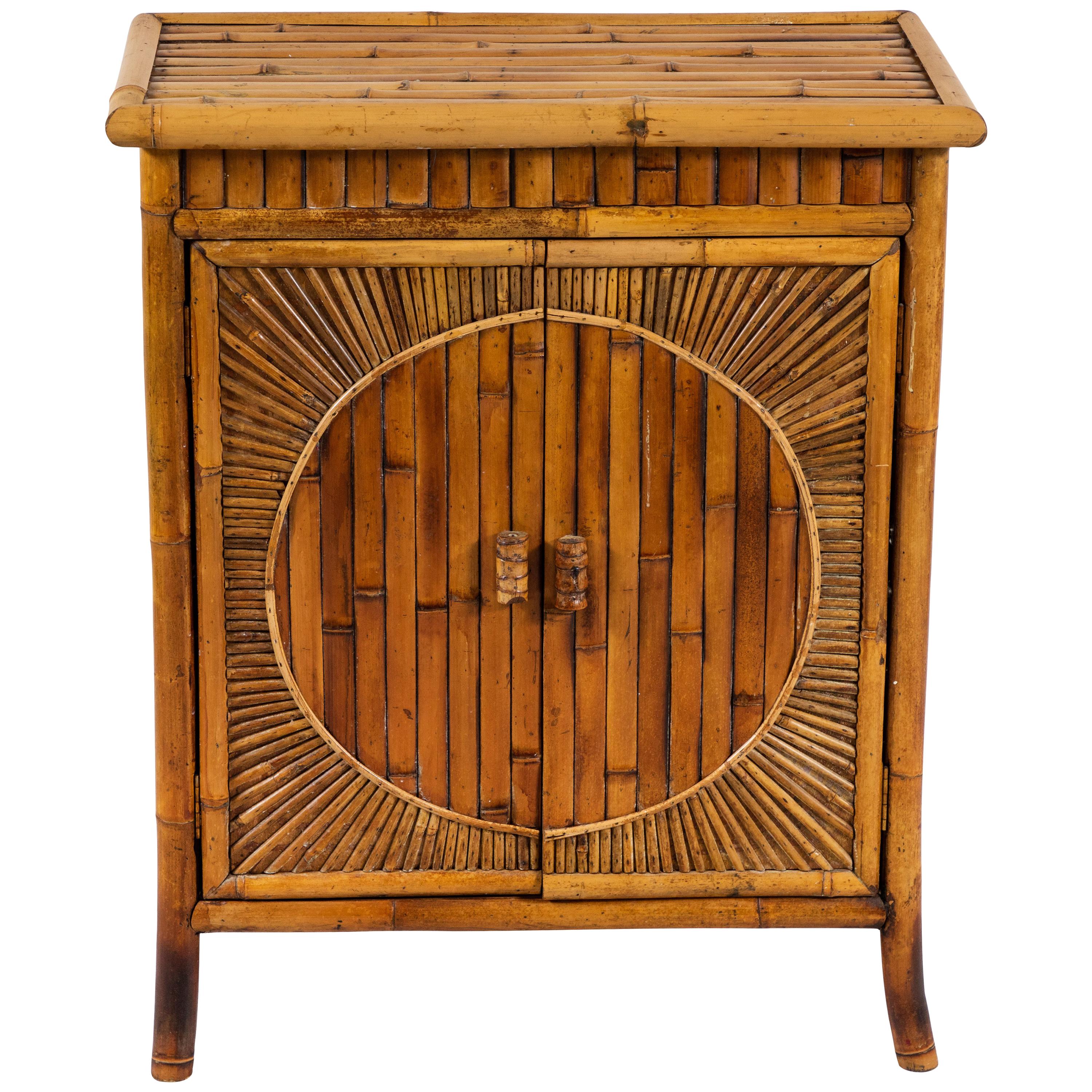 French Bamboo Low Cabinet