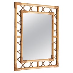 Miroir en bambou - Circa 1970