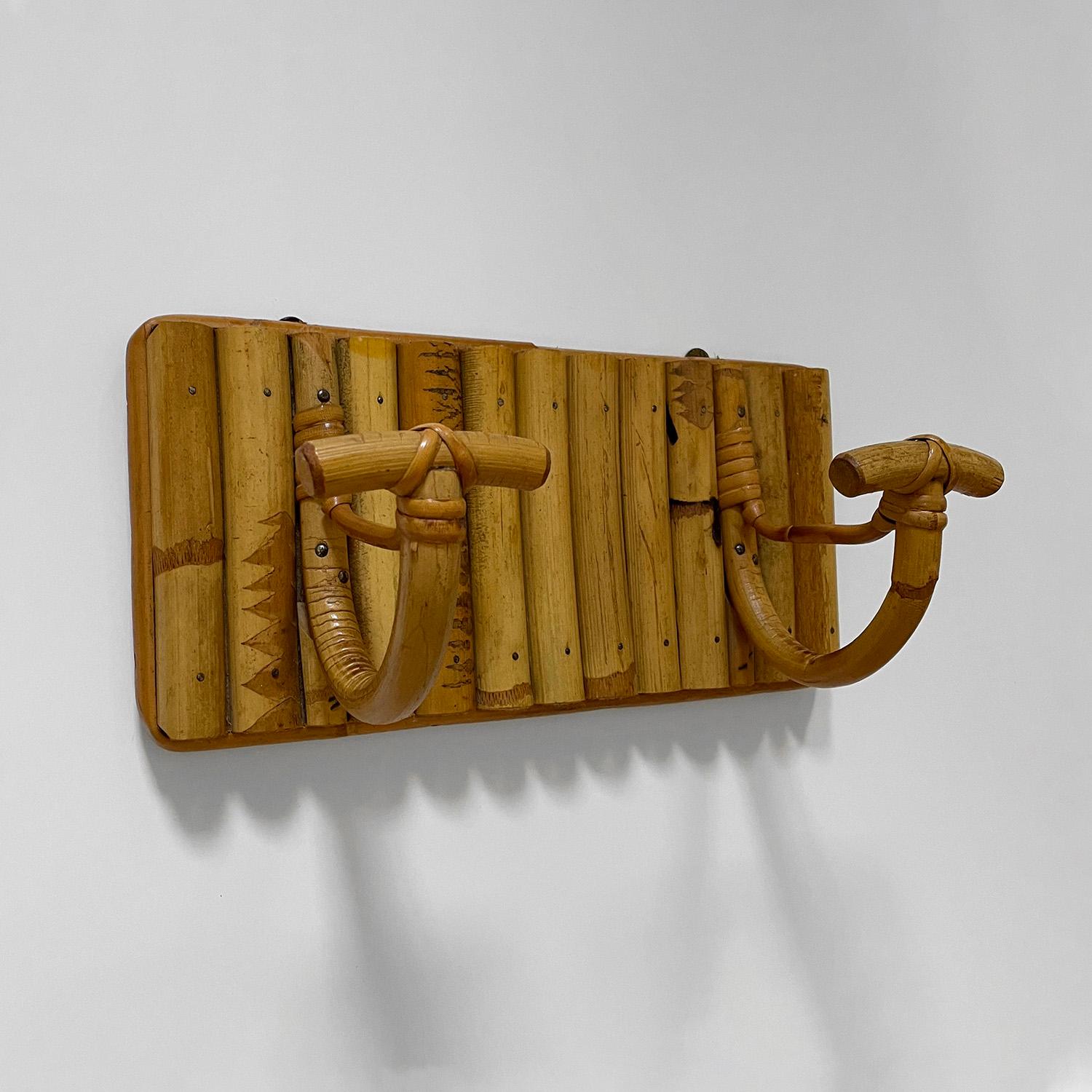 French Bamboo & Rattan Double Wall Hook For Sale 3