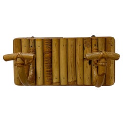 Retro French Bamboo & Rattan Double Wall Hook