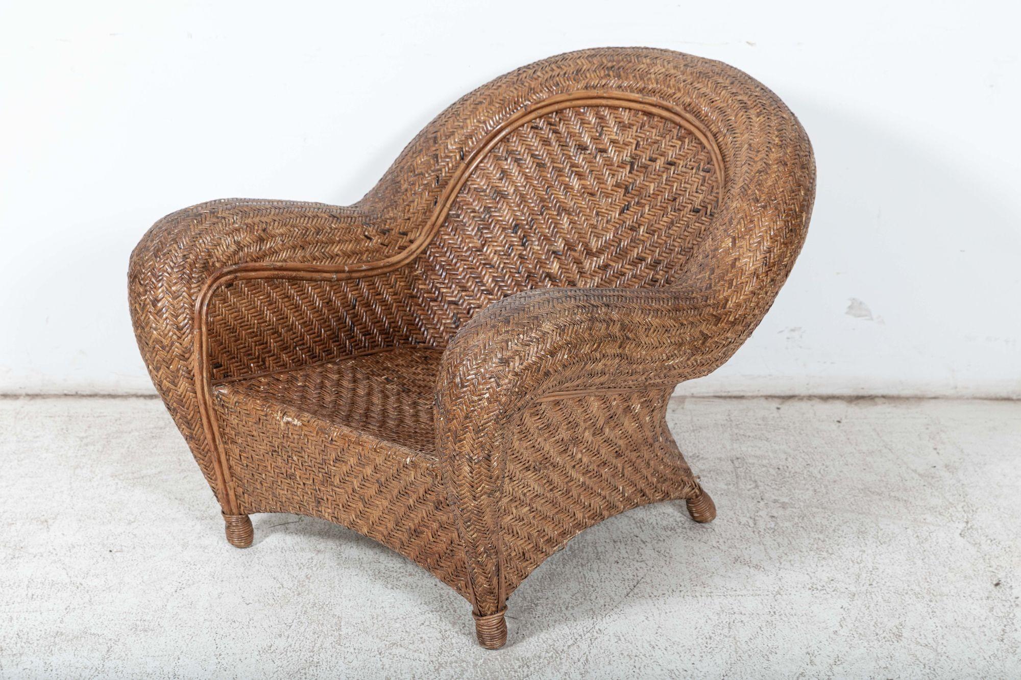 French Bamboo Rattan Sofa Suite 6