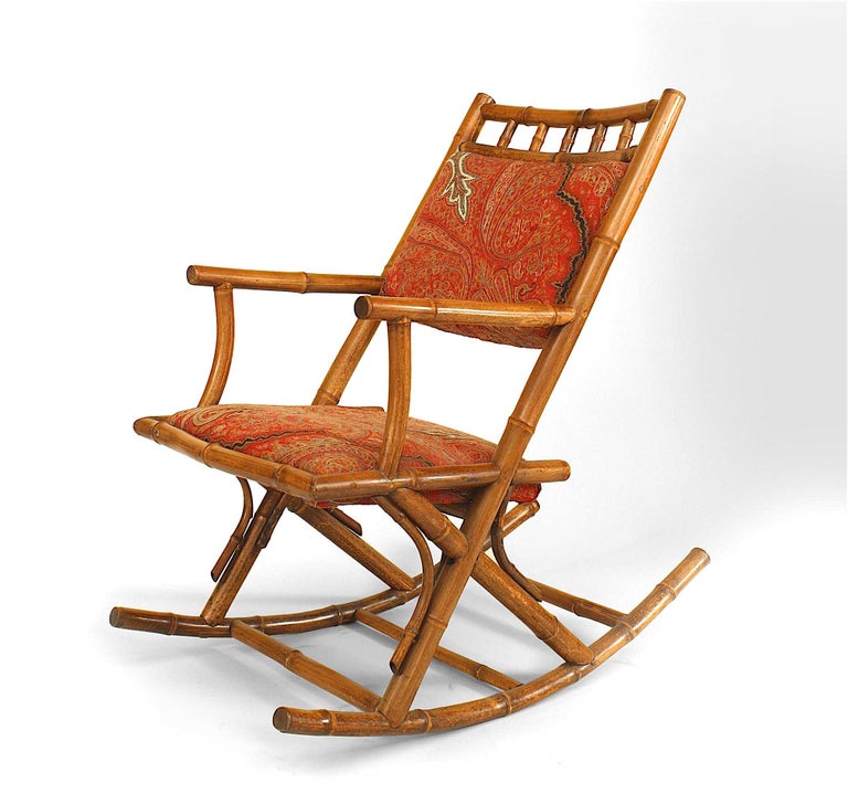 French Victorian Bamboo Rocking Chair For Sale at 1stDibs