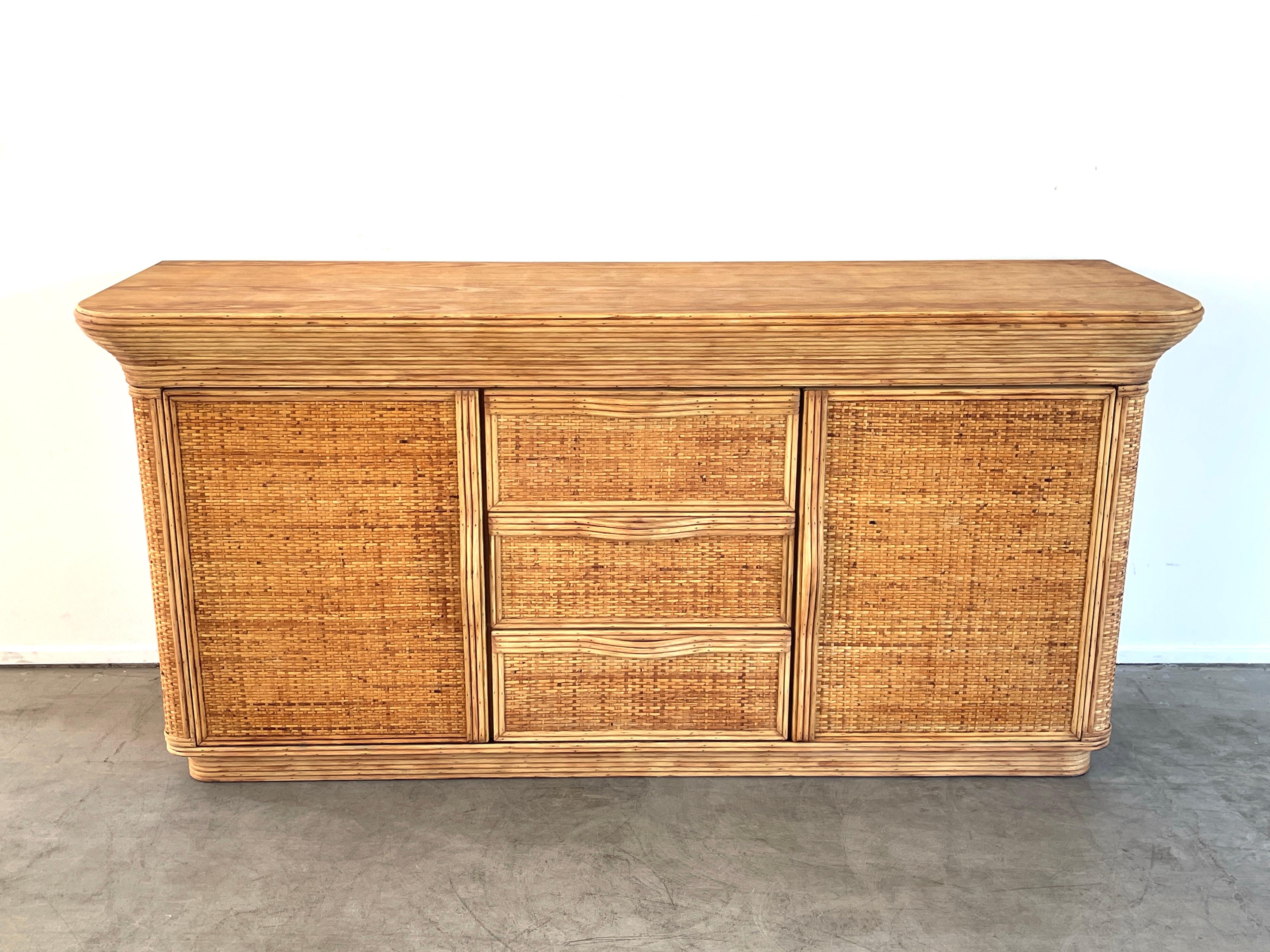 French Bamboo Sideboard In Good Condition In Beverly Hills, CA