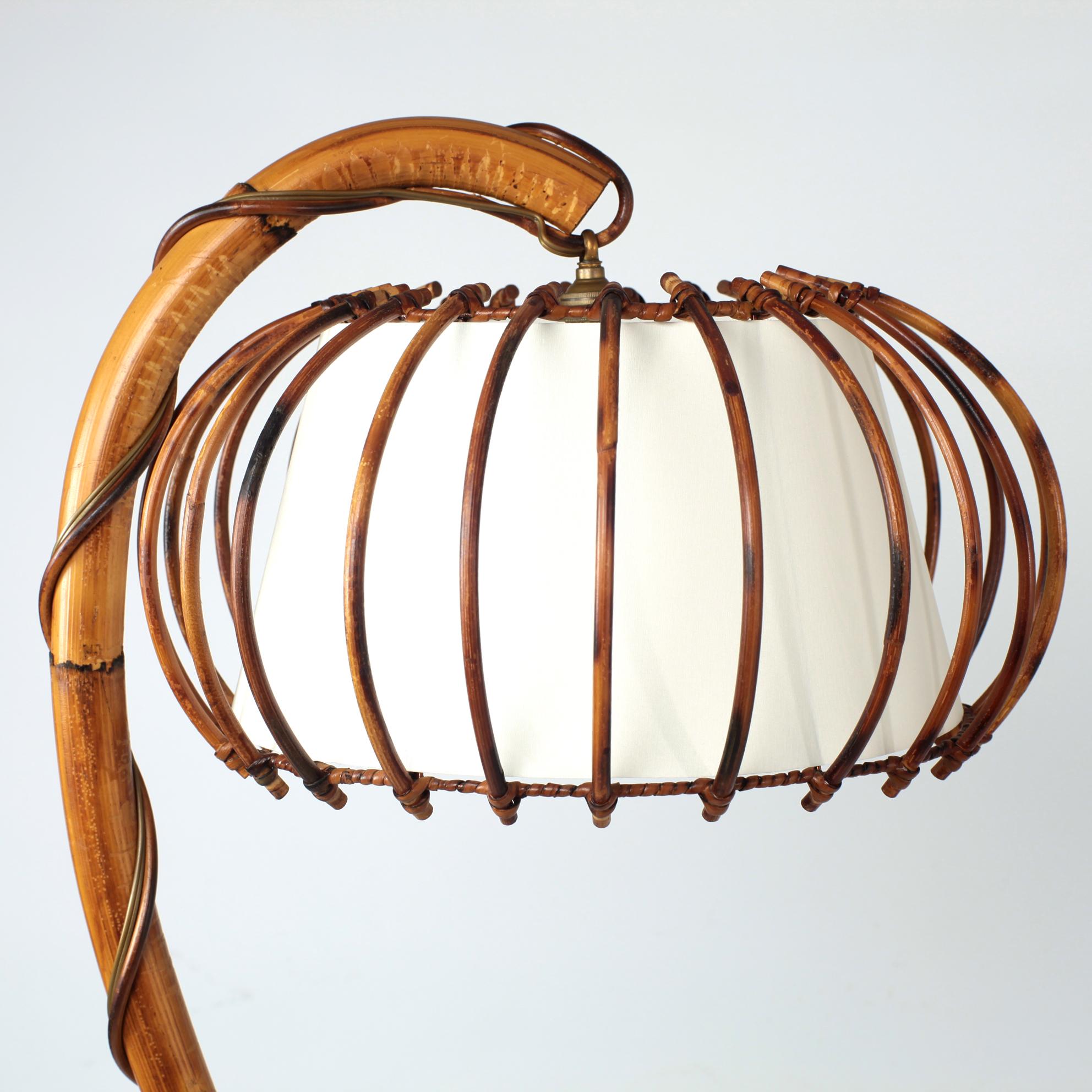 French Bambou and Rattan Floor Lamp Mid-Century, 1960's 4