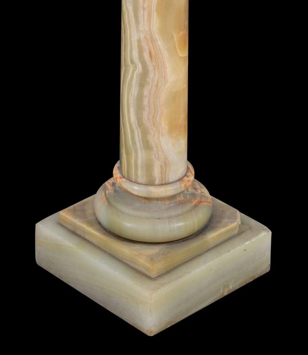 French Banded Green Onyx Pedestal In Good Condition For Sale In Astoria, NY