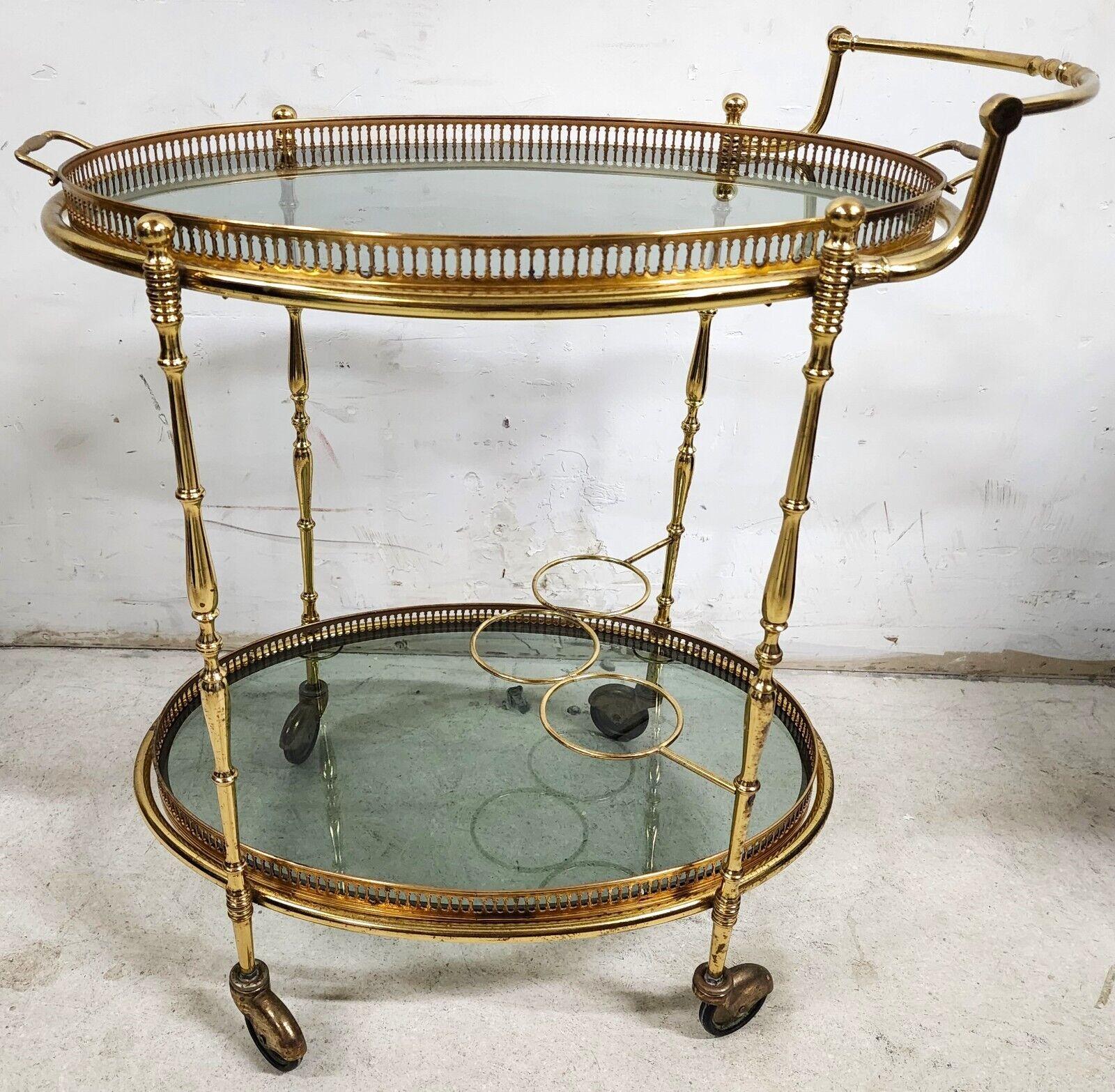 antique brass bar cart