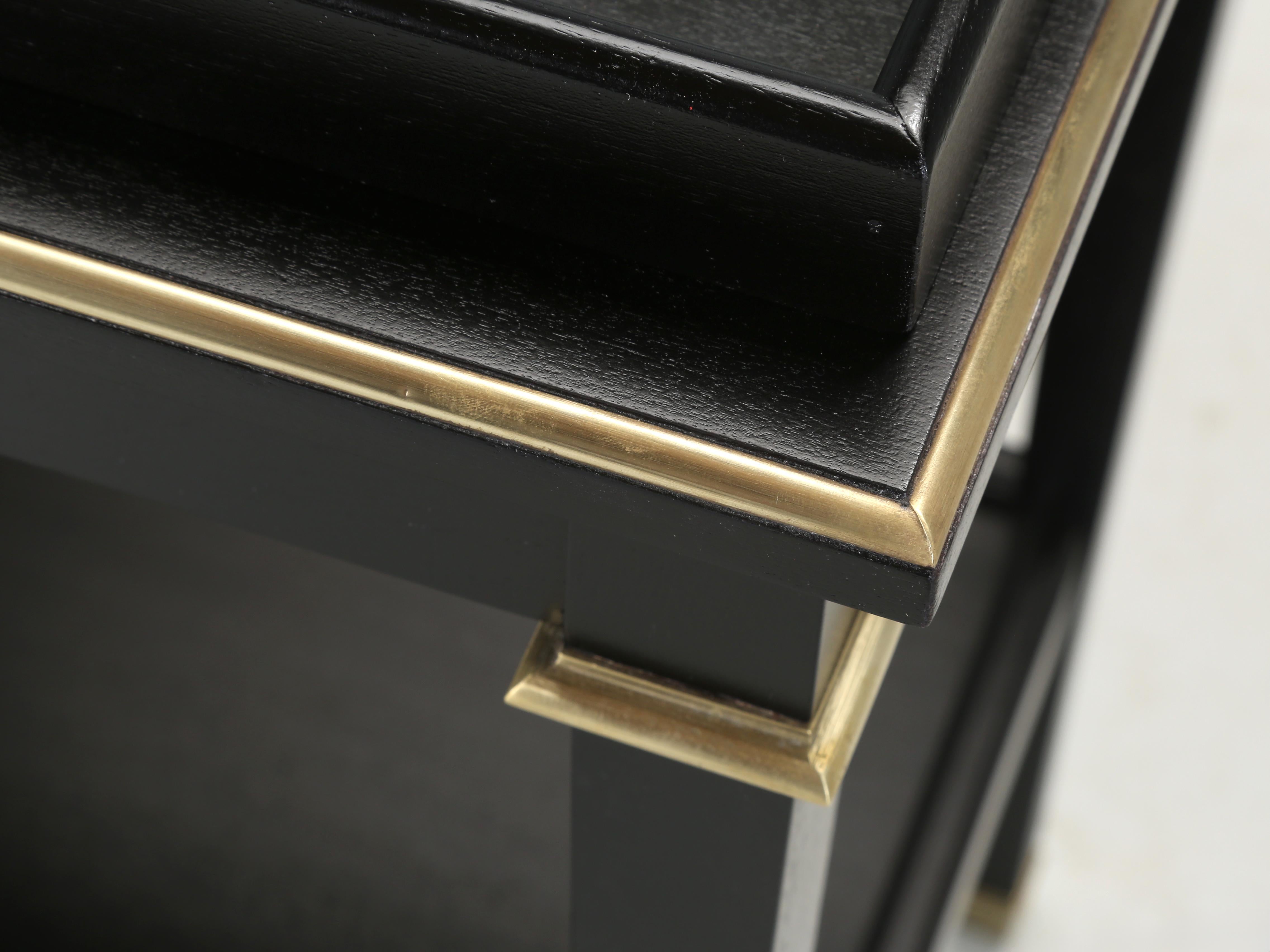 French Bar Cart, Side or End Table Ebonized Mahogany Restored in Style Louis XVI 6