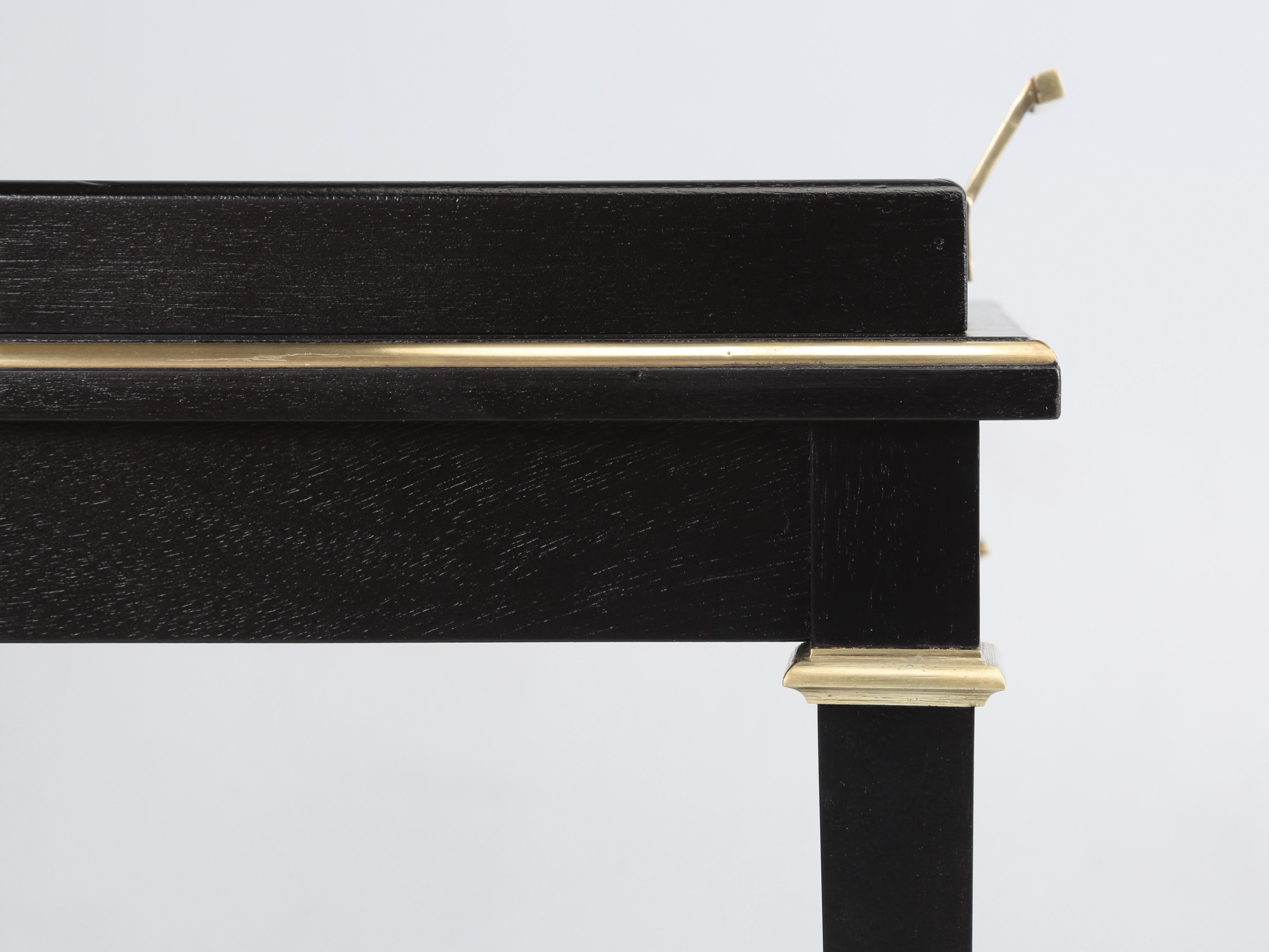 French Bar Cart, Side or End Table Ebonized Mahogany Restored in Style Louis XVI 7