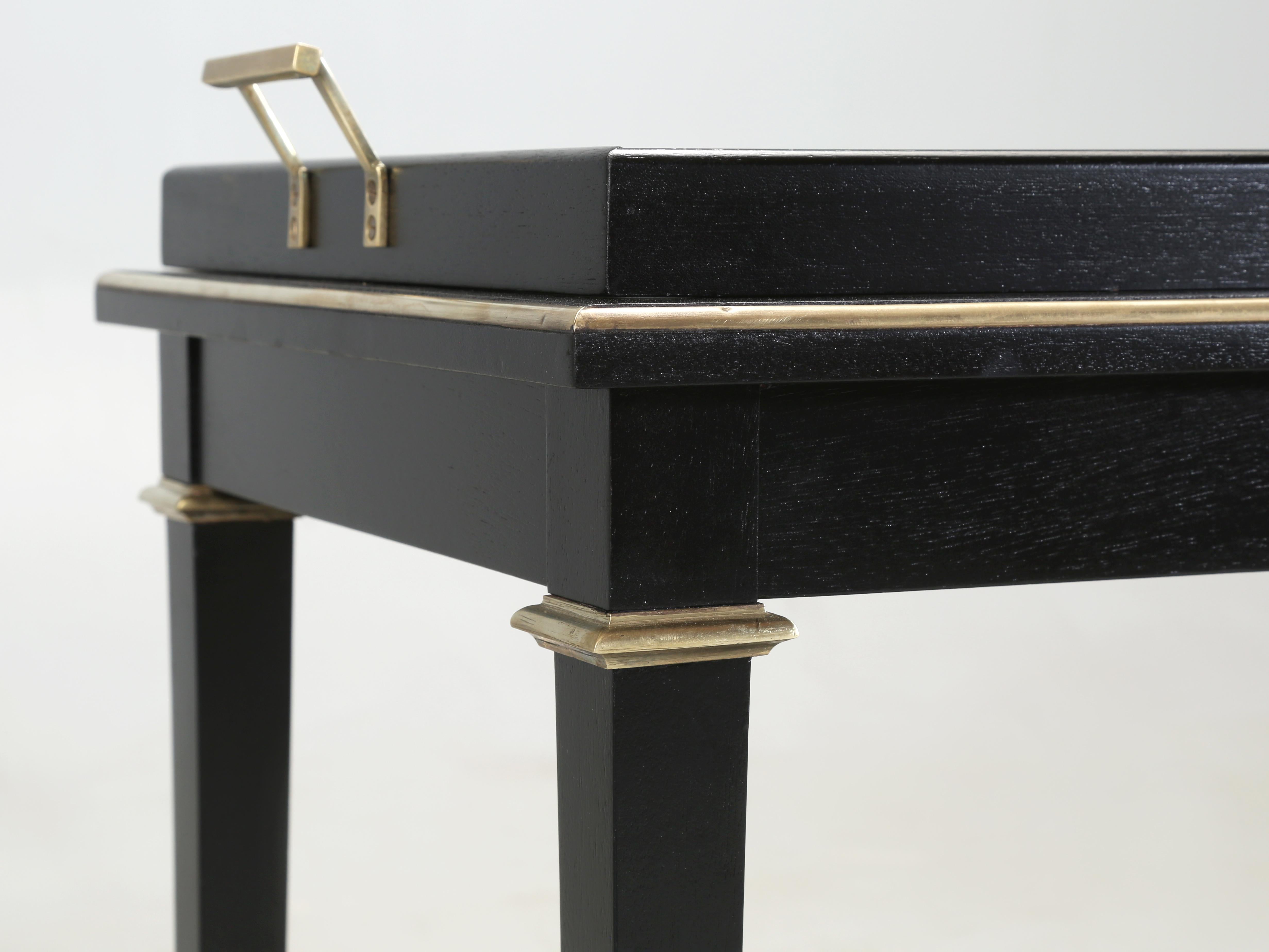 French Bar Cart, Side or End Table Ebonized Mahogany Restored in Style Louis XVI 8