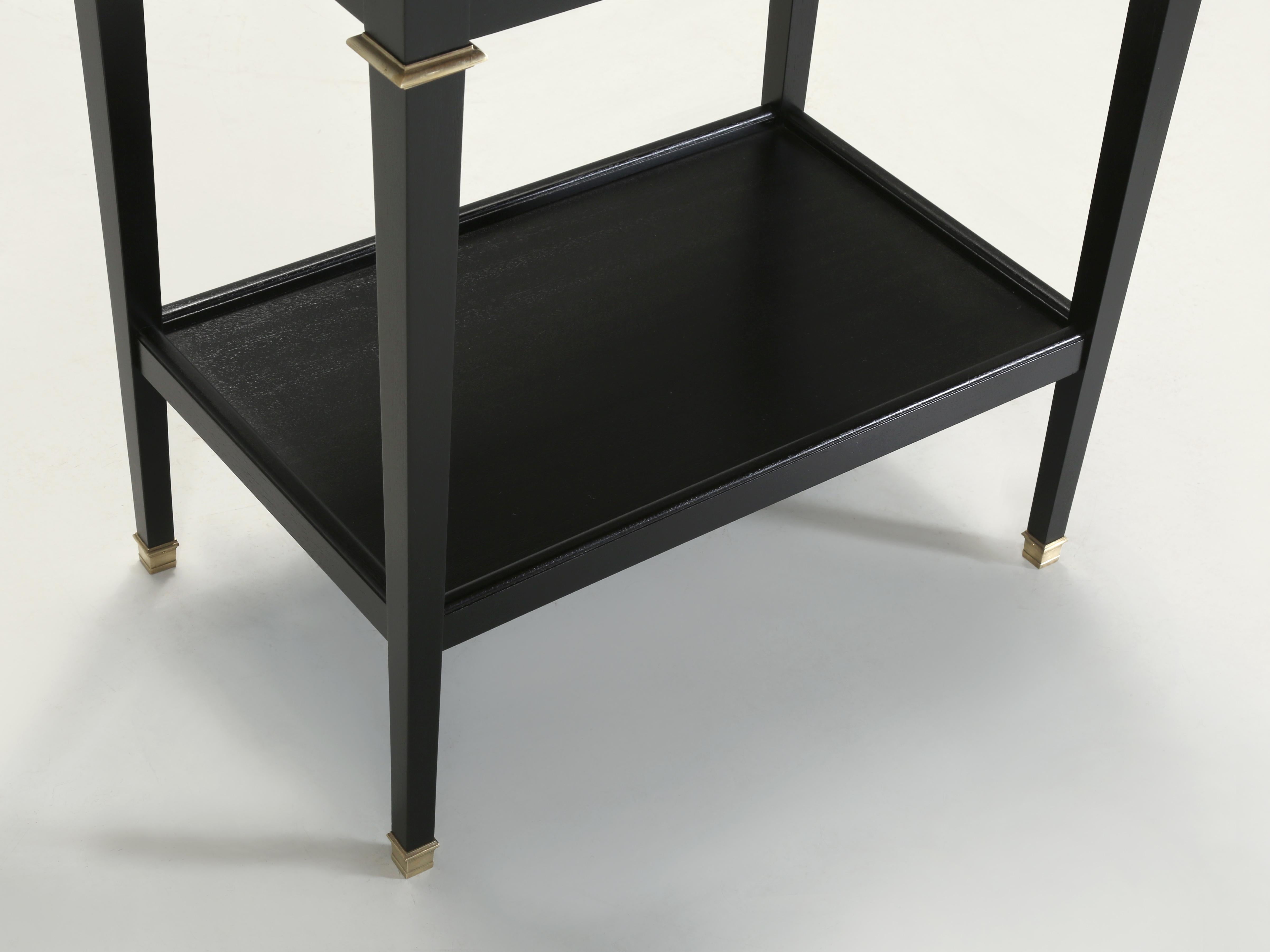 French Bar Cart, Side or End Table Ebonized Mahogany Restored in Style Louis XVI 9