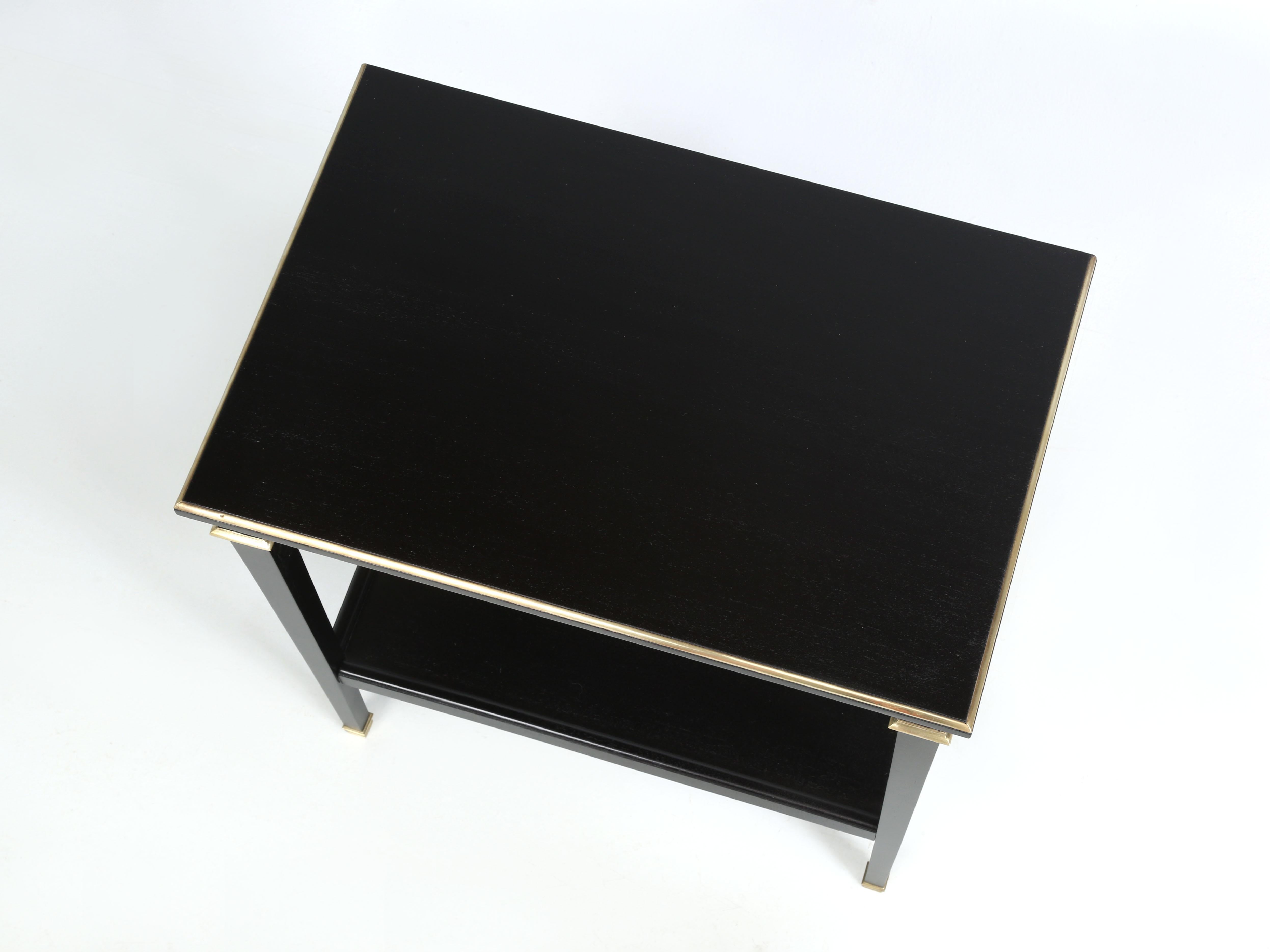 French Bar Cart, Side or End Table Ebonized Mahogany Restored in Style Louis XVI 1