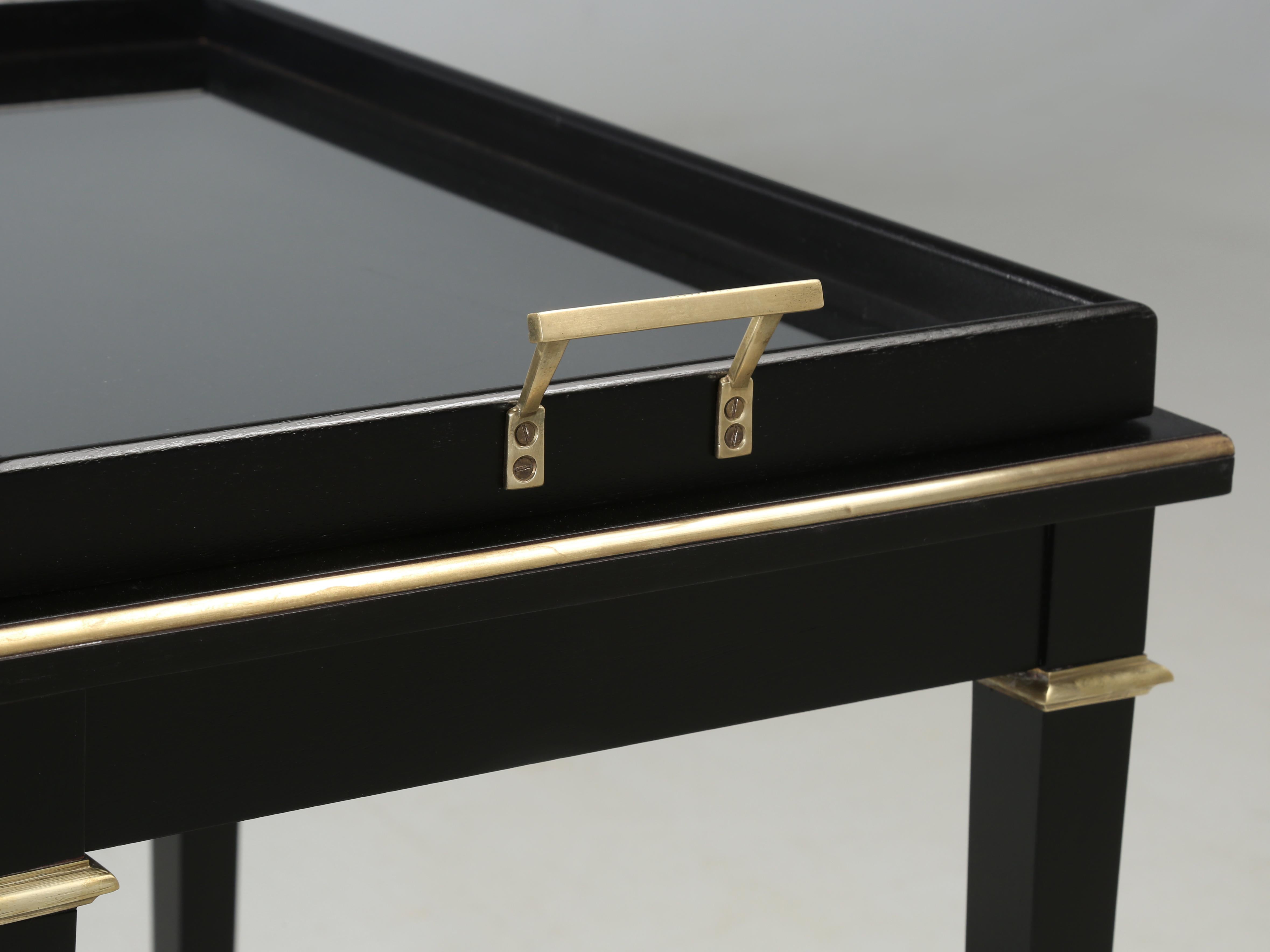 French Bar Cart, Side or End Table Ebonized Mahogany Restored in Style Louis XVI 3