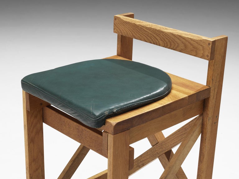 French Bar Stools in Solid Oak For Sale at 1stDibs