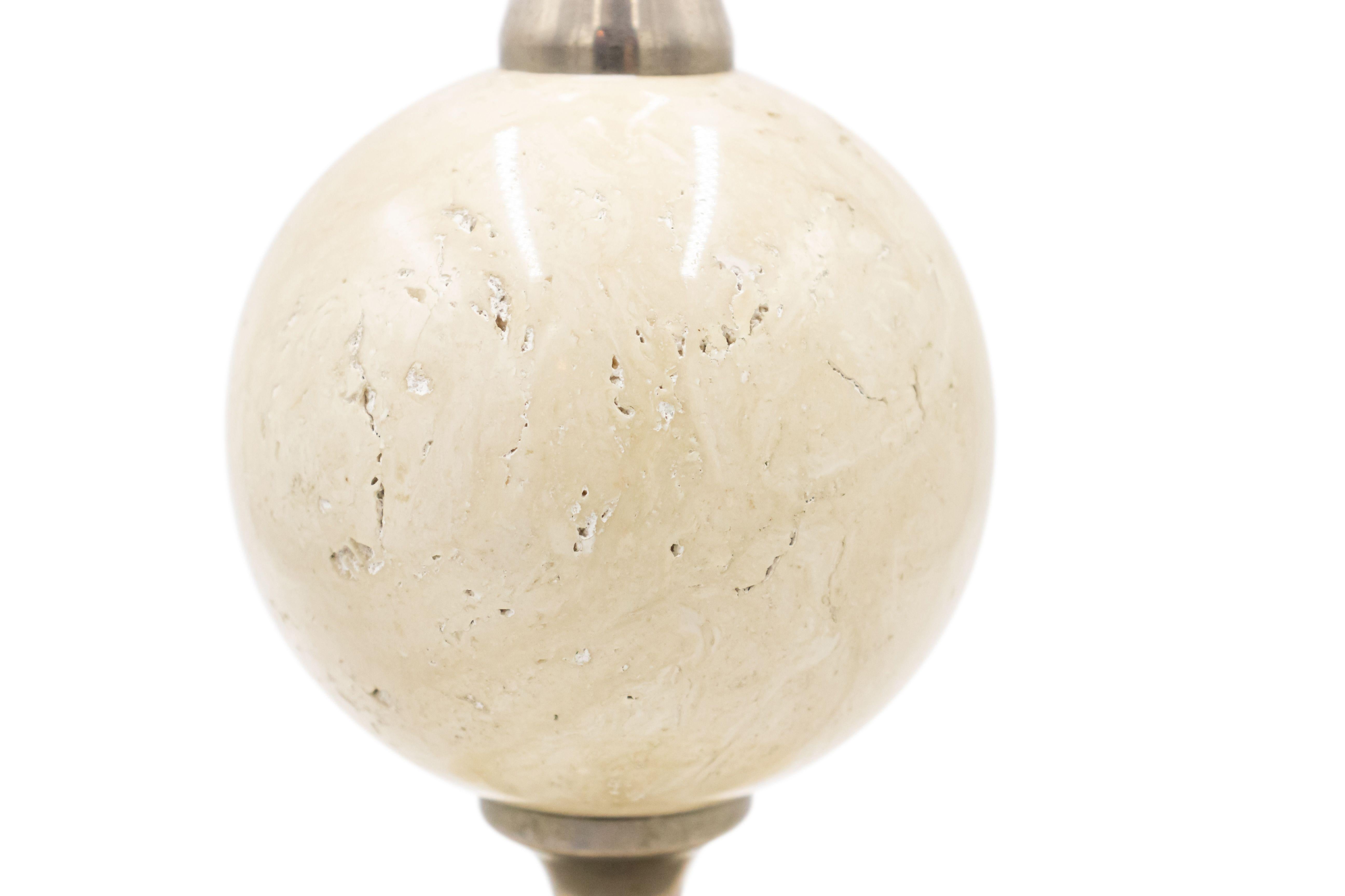 Mid-Century Modern French Barbier Travertine Table Lamp For Sale