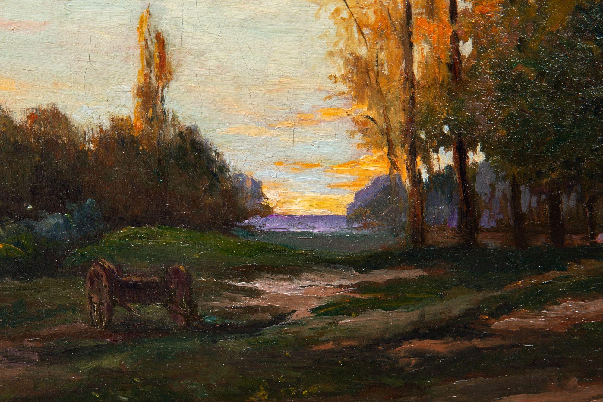 Französisches Barbizon, antikes Öl-Landschaftsgemälde, Flussbild, 19. Jahrhundert im Angebot 2