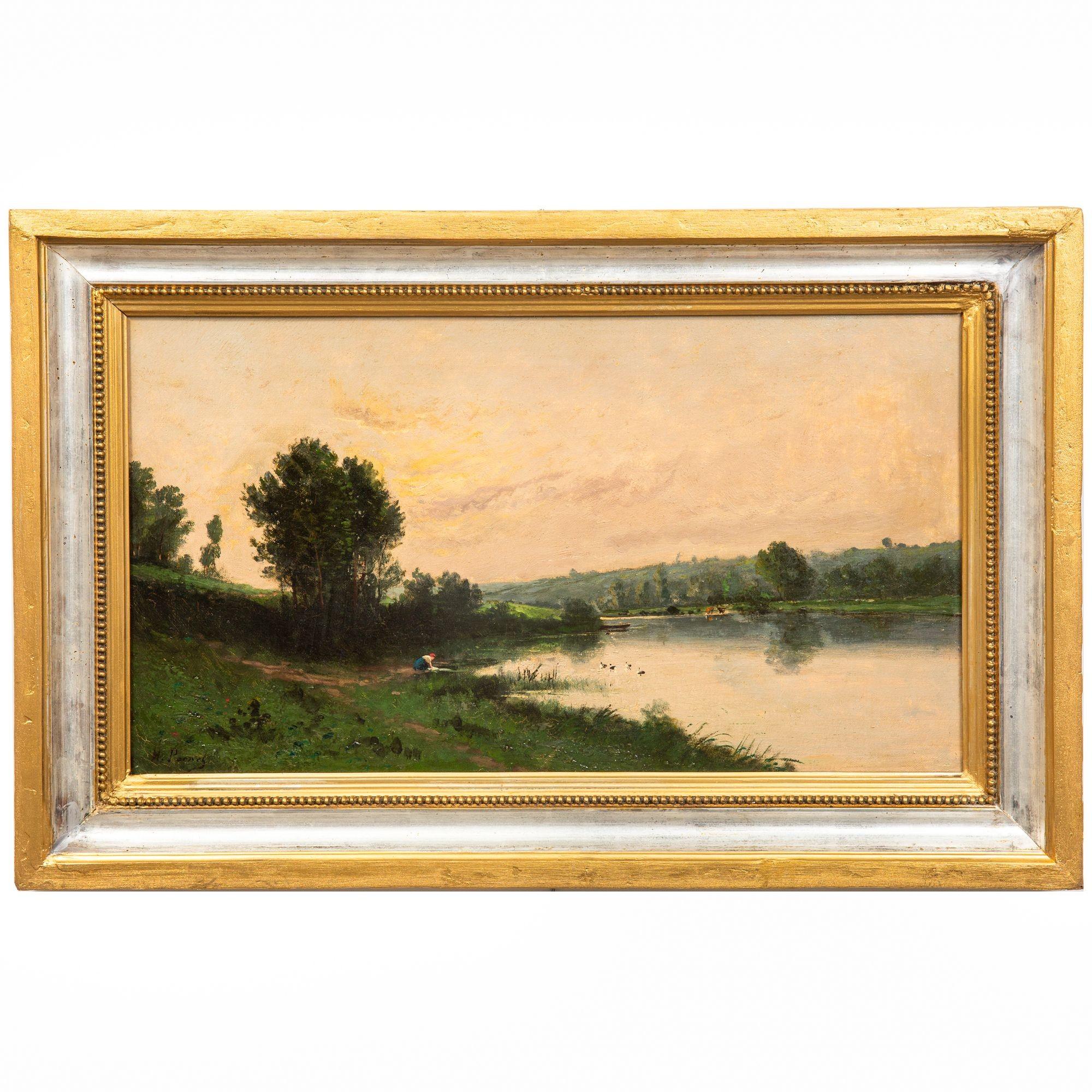 HENRI FRANCOIS PERRET
Français, né en 1825

Lavandières au bord de la rivière

Huile sur toile  signé en bas à gauche 