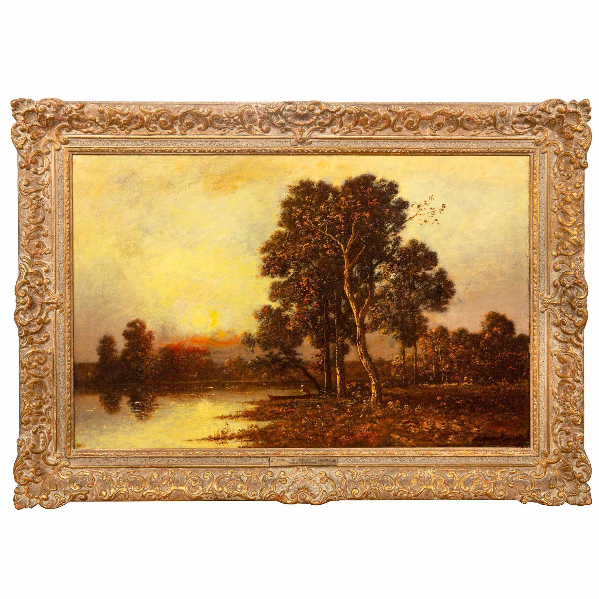 LÉON RICHETu2028
Francés, 1847-1907u2028u2028

Sunset Gold: Barbizon

Óleo sobre lienzo  firmado Léon Richet abajo a la derecha

Artículo nº 407SPJ10A

Un ejemplo muy atmosférico de la obra de Richet, que bordea el Tonalismo con una maravillosa