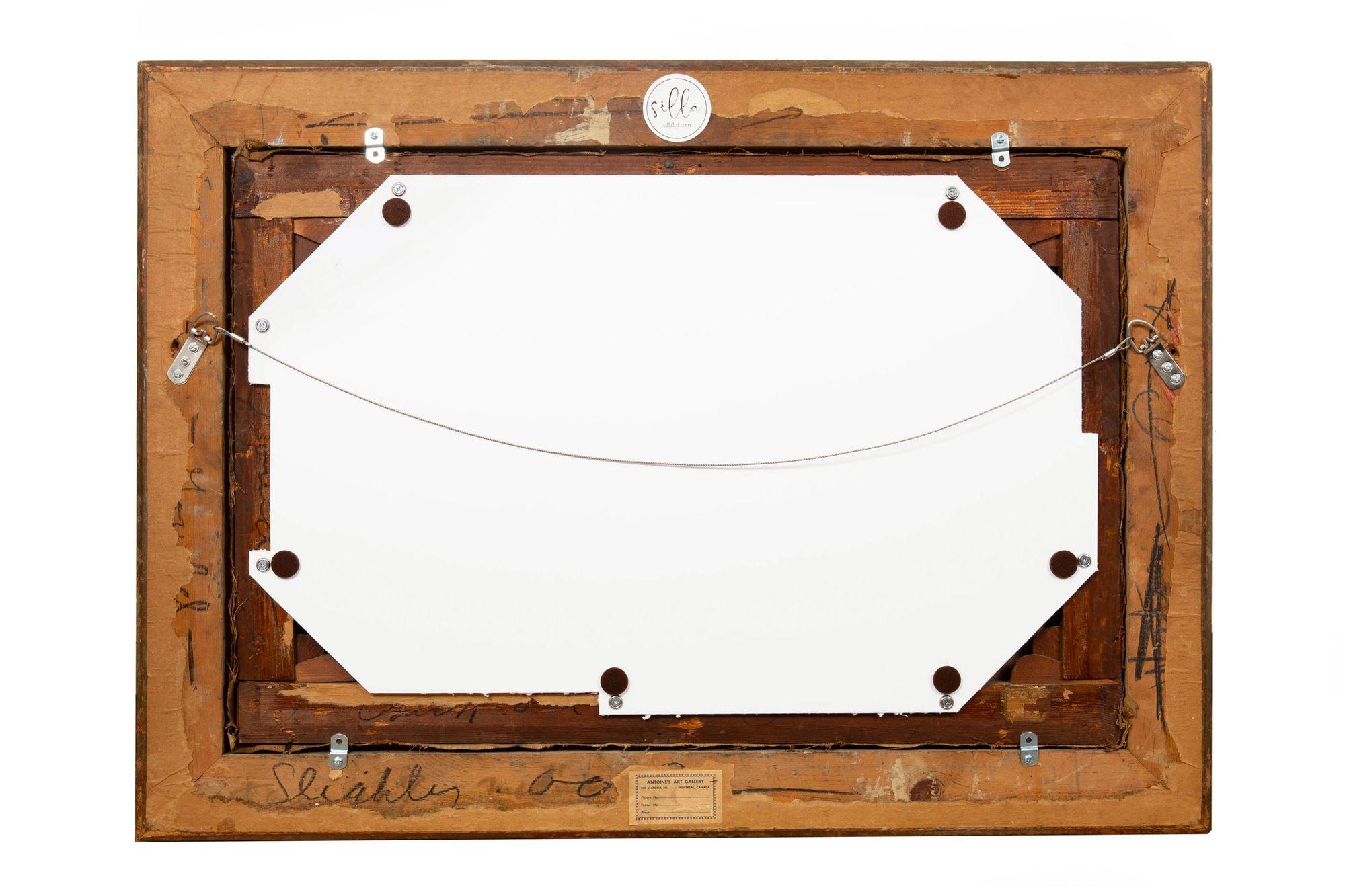 Cuadro al óleo antiguo de Barbizon de una puesta de sol de Léon Richet Lienzo en venta