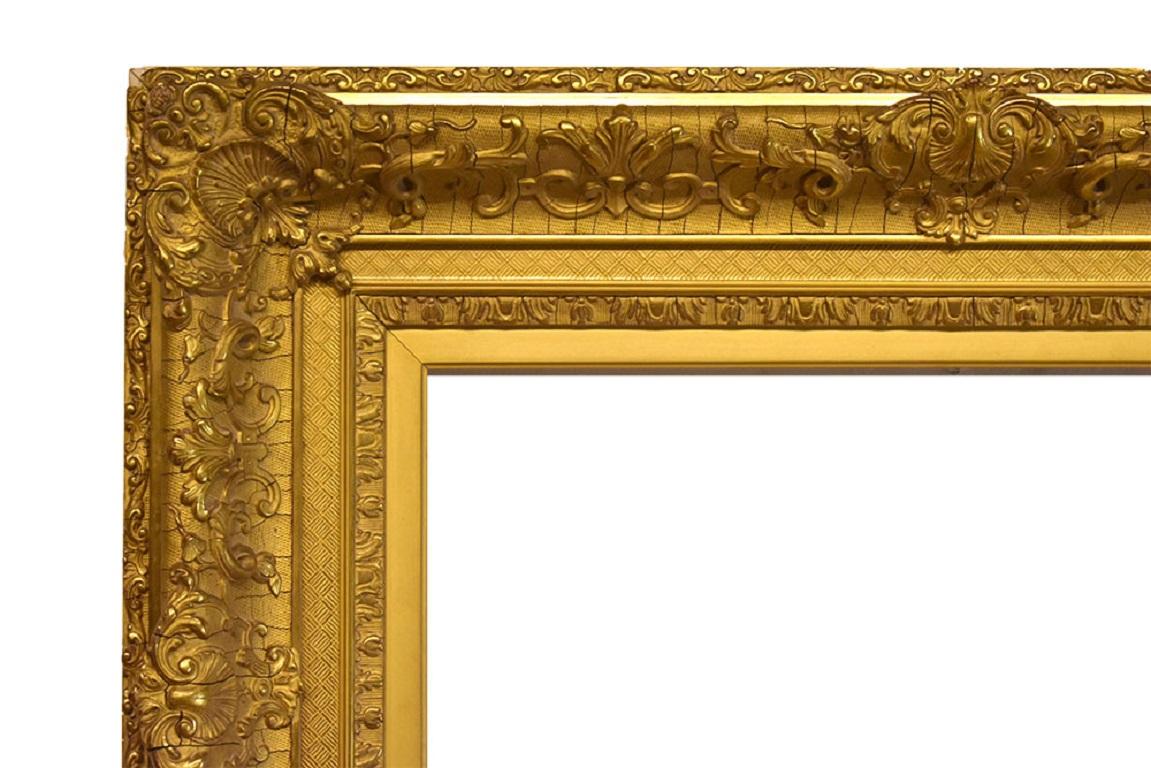 French Barbizon gold leaf picture frame, circa 1875.

Rabbet dimensions: 11.75