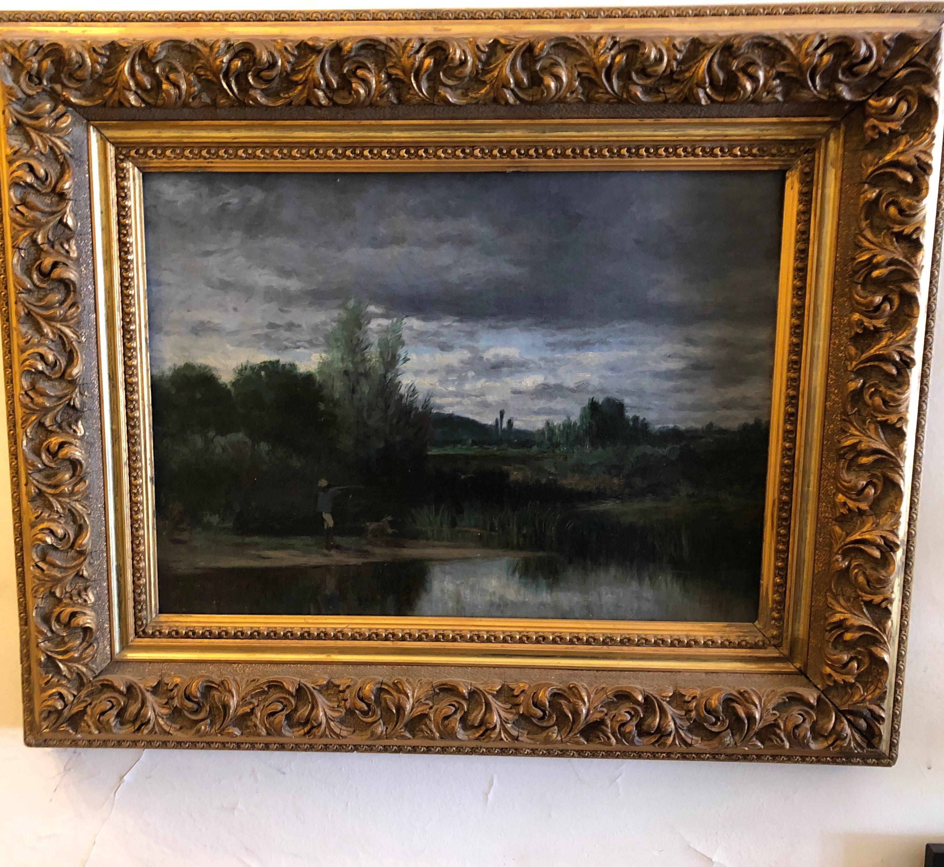 French Barbizon School Oil on Canvas For Sale 4