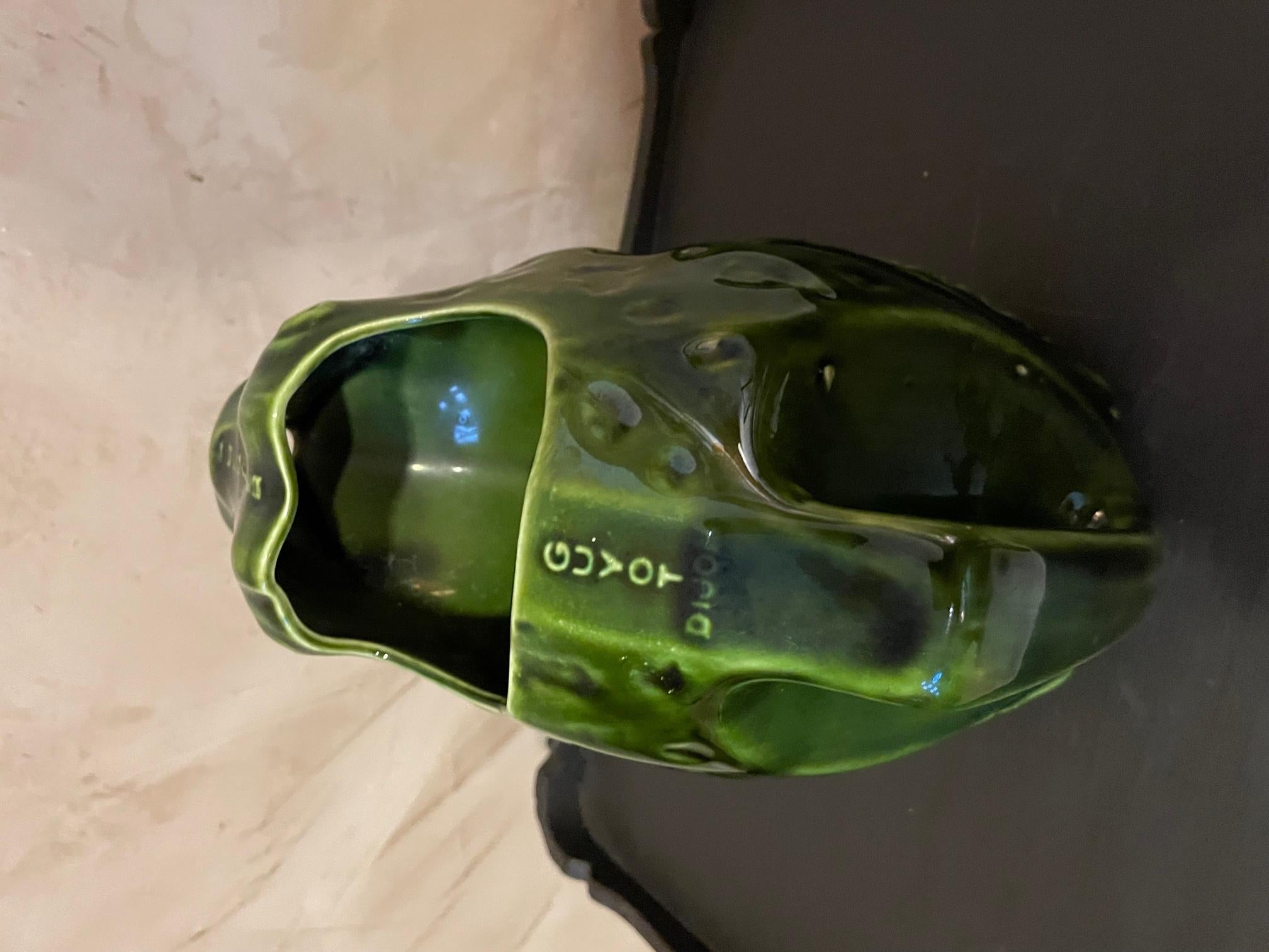 French Barbotine Earthenware L'heritier Guyot Frog Pitcher, 1950s 3