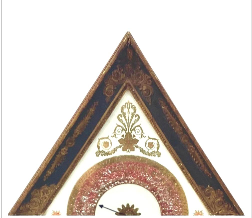 19th century French Giltwood and Verre Eglomise Barometer. The barometer frame is richly decorated with bouquets of flowers, vine branches, shells and palm leaves. The Eglomisé Dial features a red and white background, signed BOCHARD FILS. Dial
