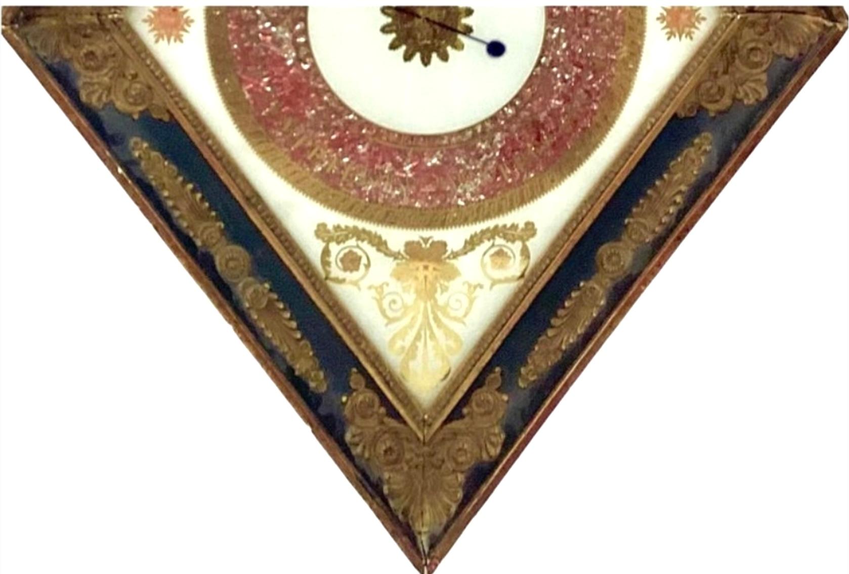 Charles X French Barometer Gilt Wood Verre Eglomise For Sale