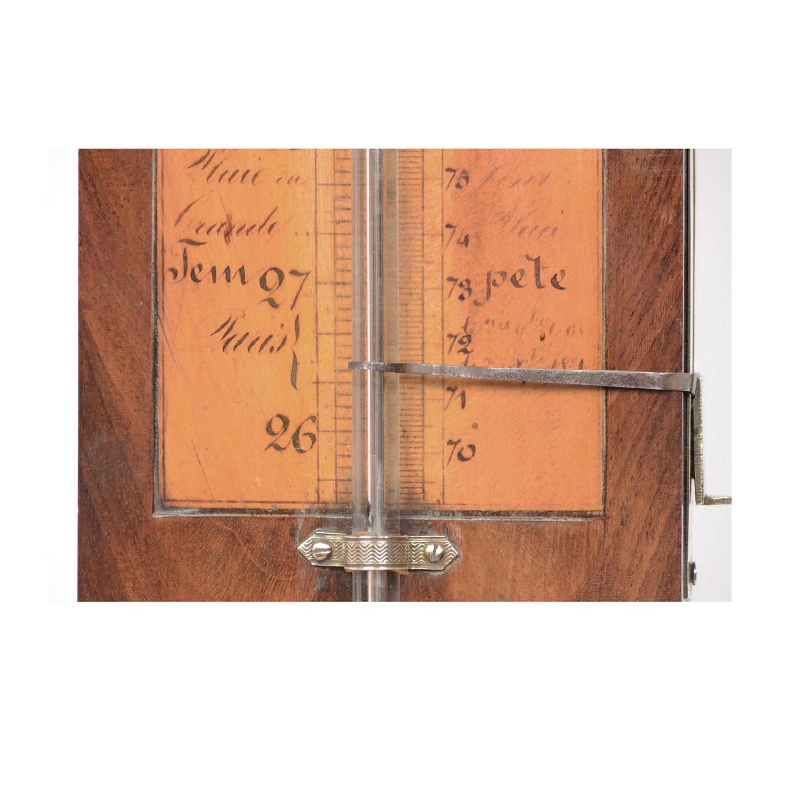 British 1840 French Opticien Leroy Barometer  Elm Wood Antique Instrument Weather Misure