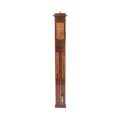1840 French Opticien Leroy Barometer  Elm Wood Antique Instrument Weather Misure