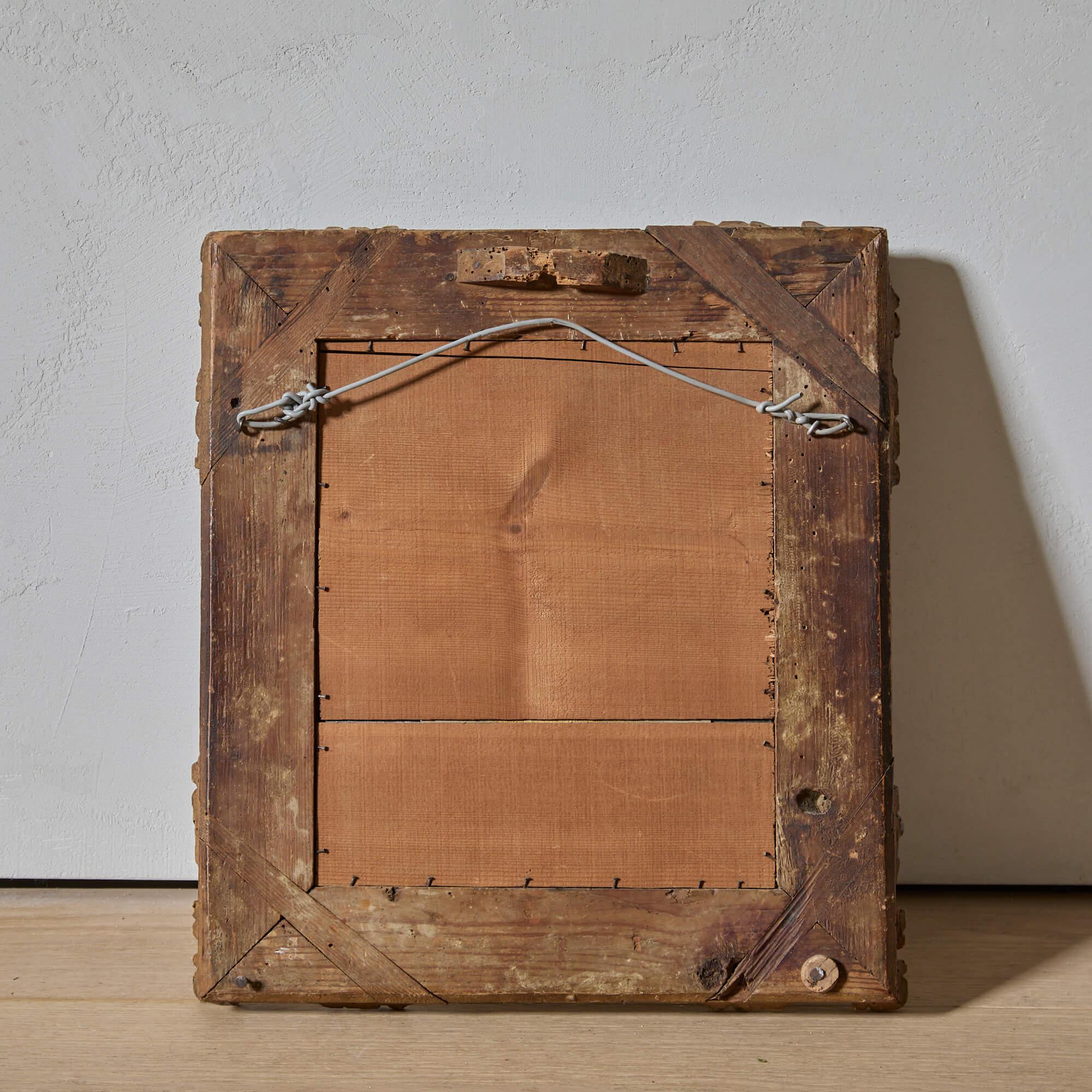 Doré Miroir baroque français en bois sculpté et doré en vente