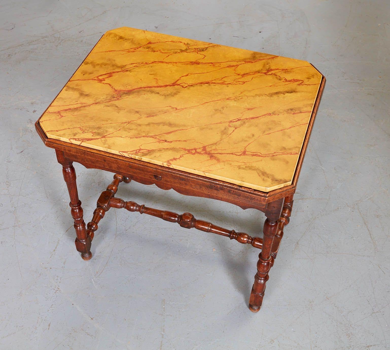 French Baroque Faux Marble Side Table For Sale 5
