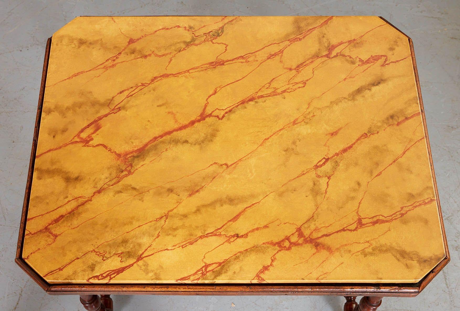 French Baroque Faux Marble Side Table In Good Condition For Sale In Greenwich, CT
