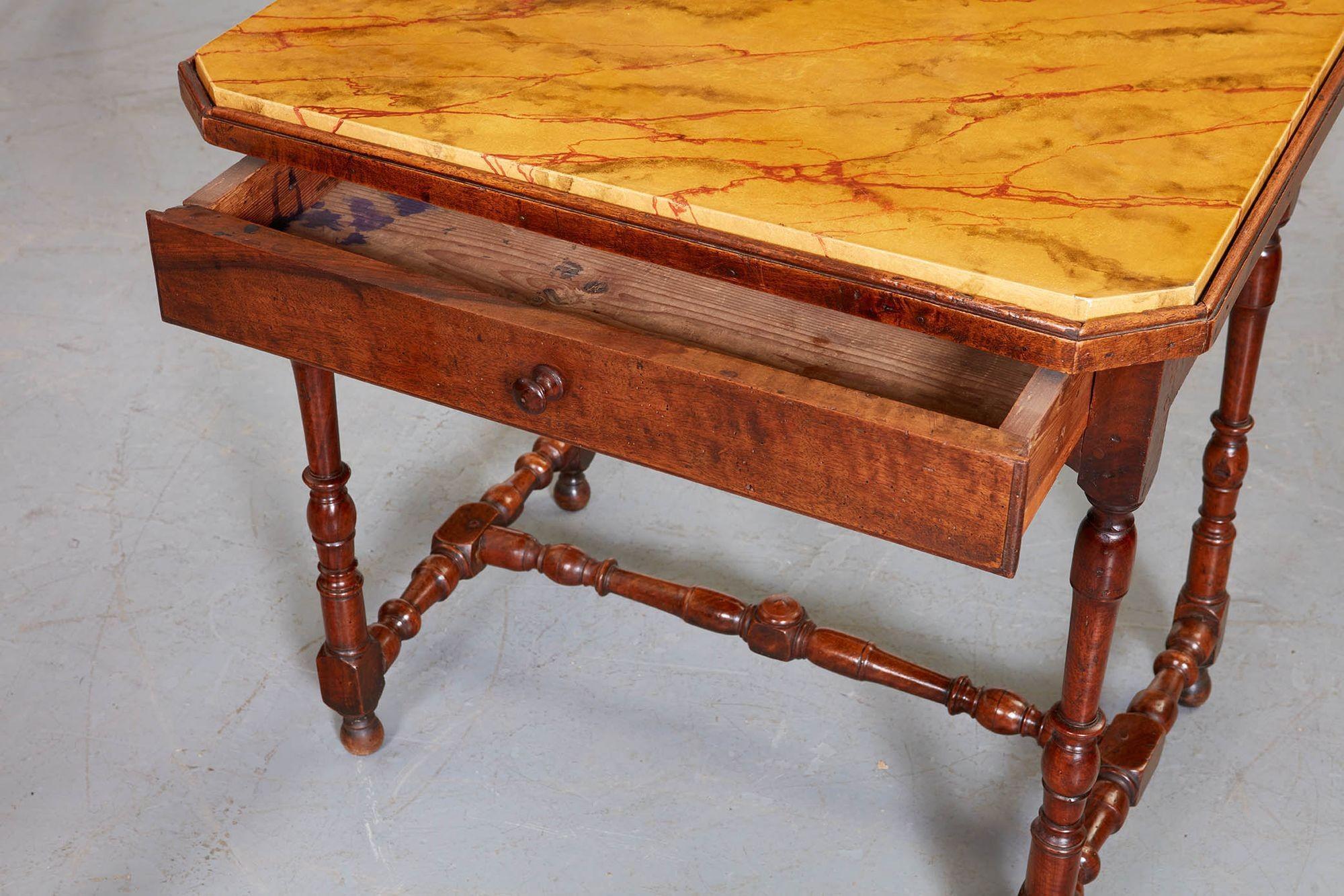 French Baroque Faux Marble Side Table For Sale 2