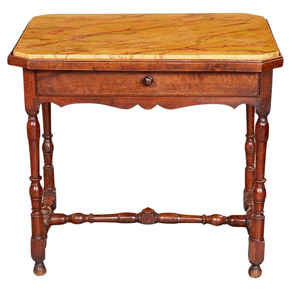 French Baroque Faux Marble Side Table