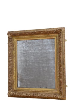 French Baroque Giltwood Wall Mirror Gilded Mirror c1870s H35.5"