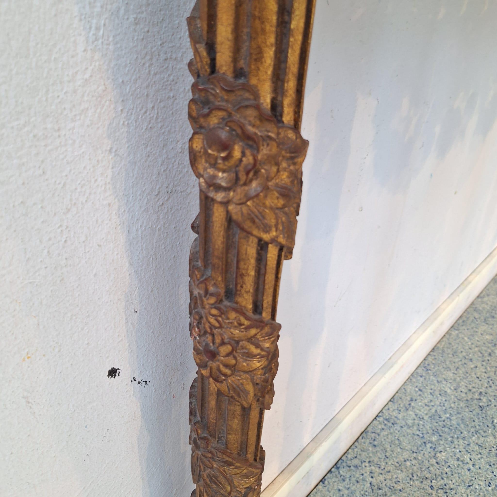 French Baroque Half-Moon Wall Console With Marble And Six Legs For Sale 9