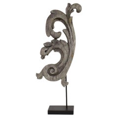 French Baroque Hand-Carved Oak Ornament, Circa 1650-1750