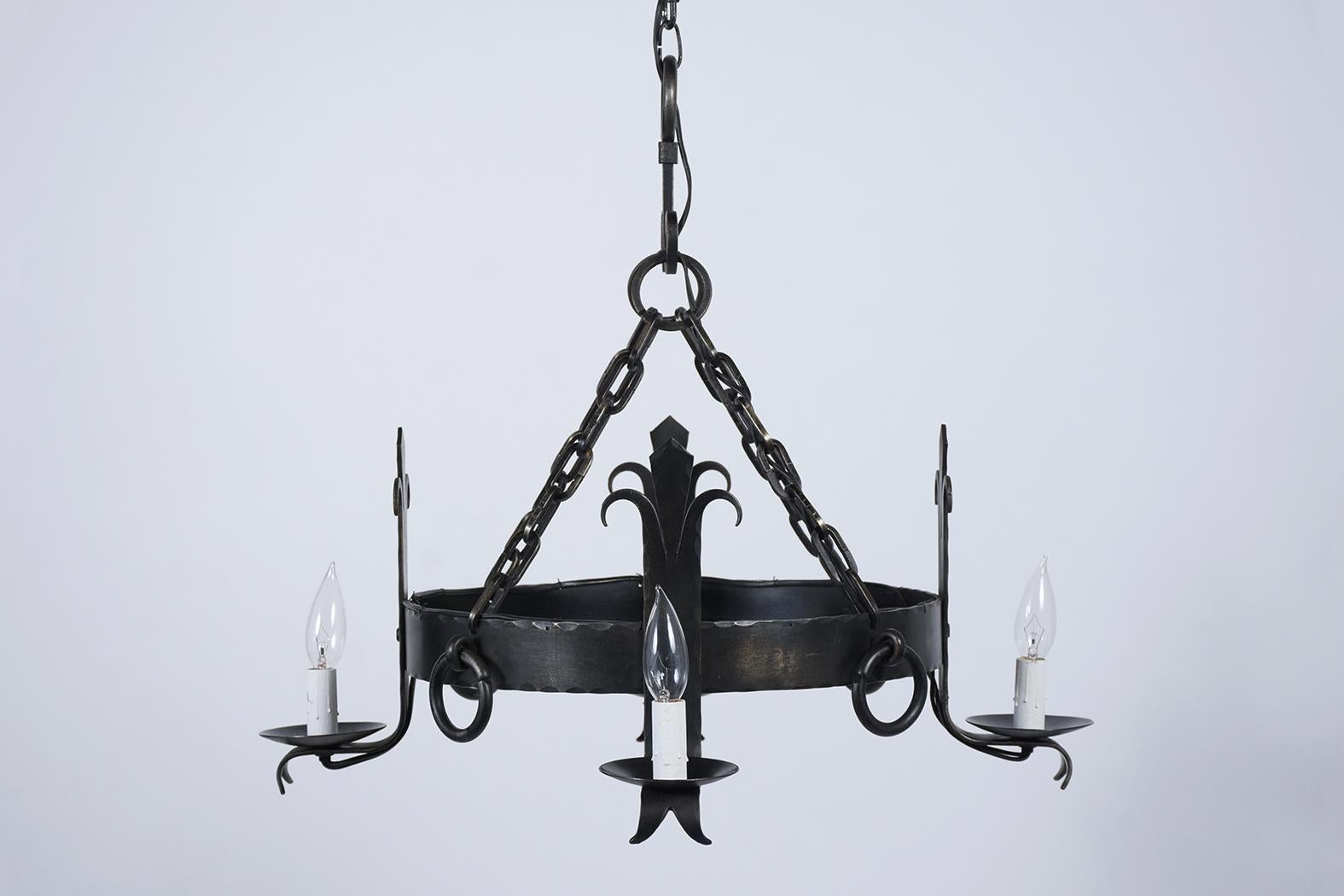 French Baroque Iron Chandelier