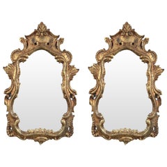 Französischer Barock-Wand- oder Konsolenspiegel im Louis-XV-Stil aus antikem Gold, Paar