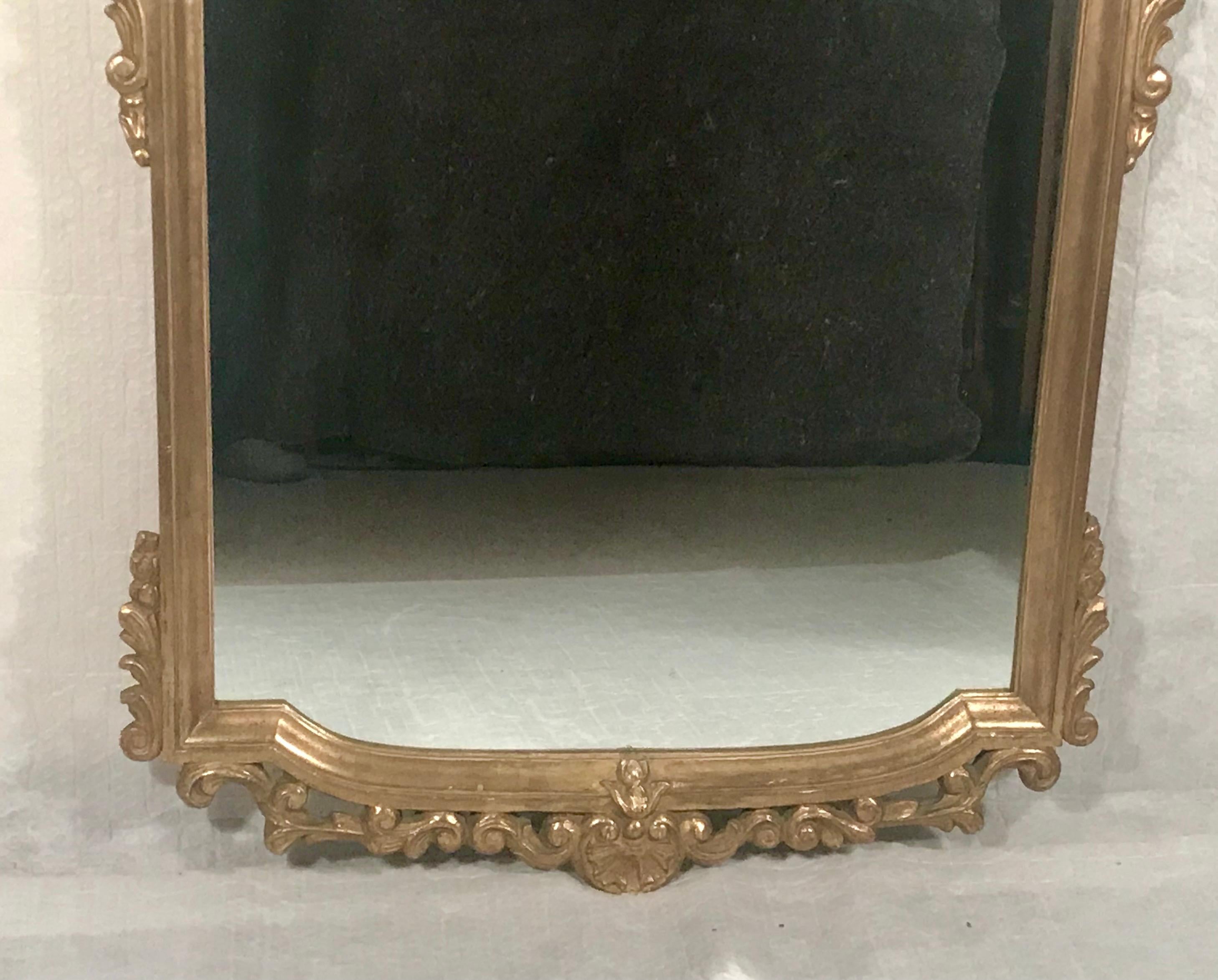 Carved French Baroque Mirror, 19th century, Giltwood For Sale
