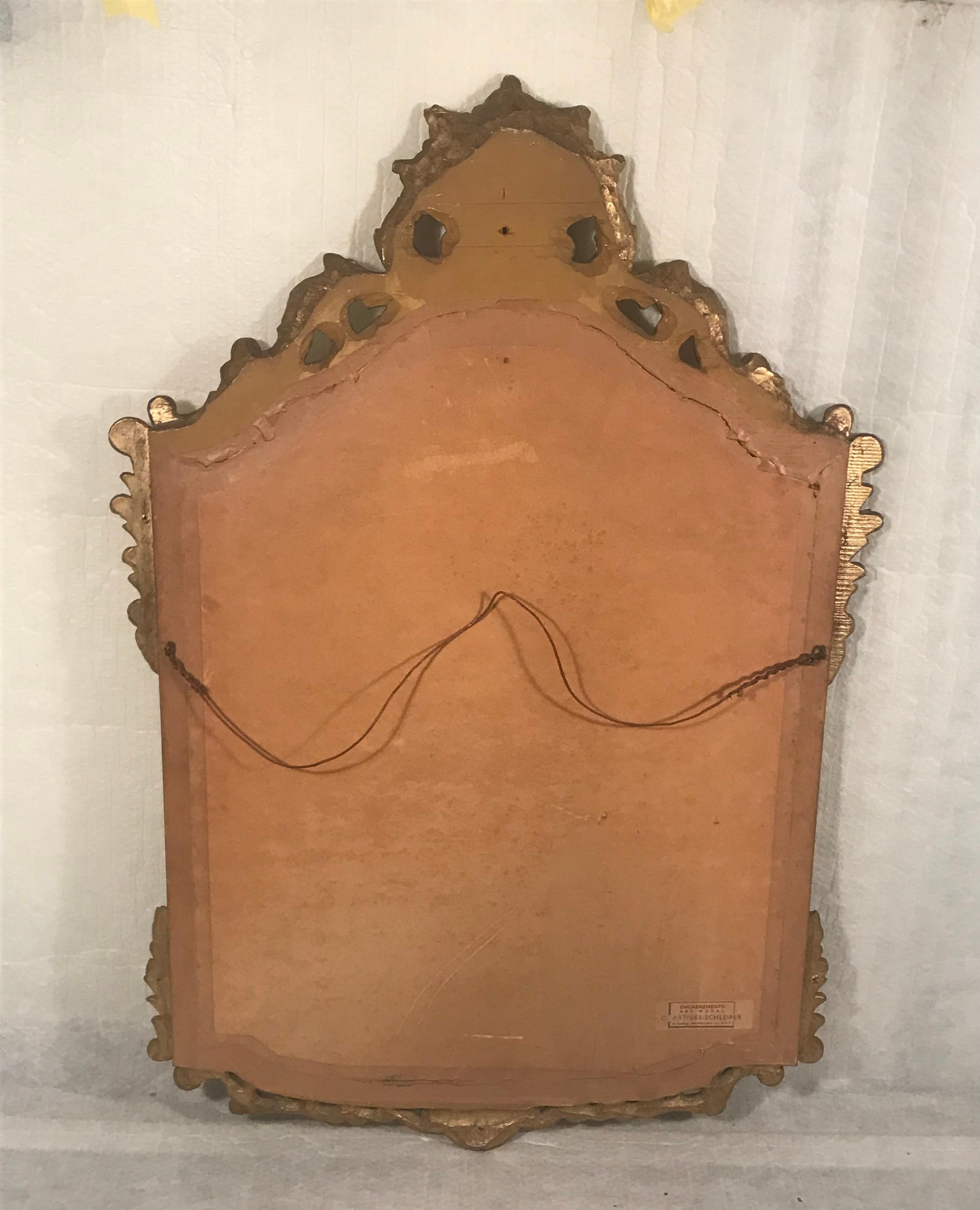Français Miroir baroque français, 19e siècle, Bois doré en vente