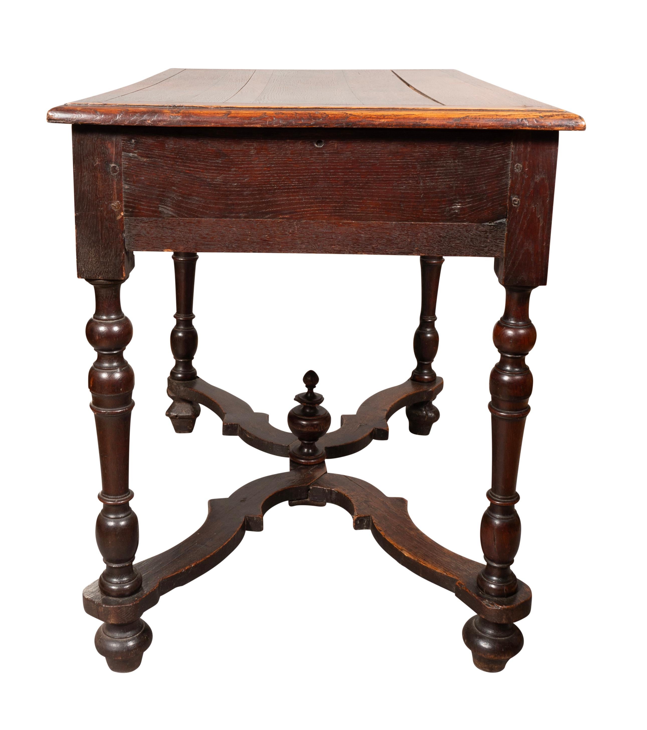 Mid-18th Century French Baroque Oak Side Table For Sale